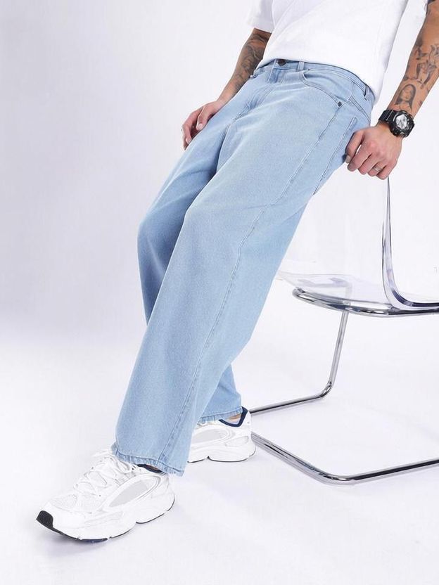 Glitchez Men Loose Fit Mid Rise Blue Jeans - Image 8