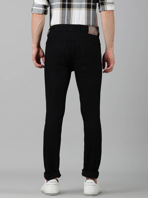 Men Regular Mid Rise Black Jeans