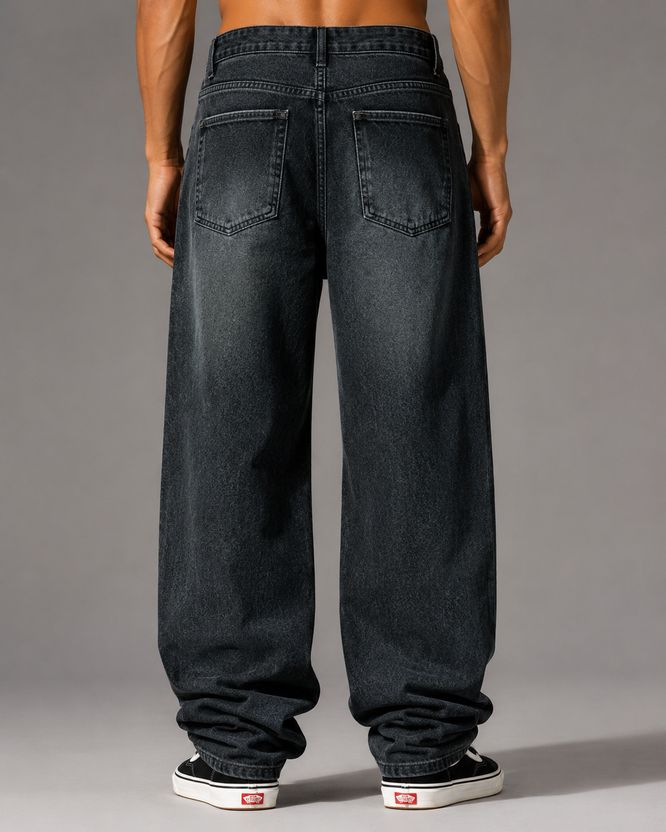 sanedi Baggy Fit Men Black Jeans - Image 4