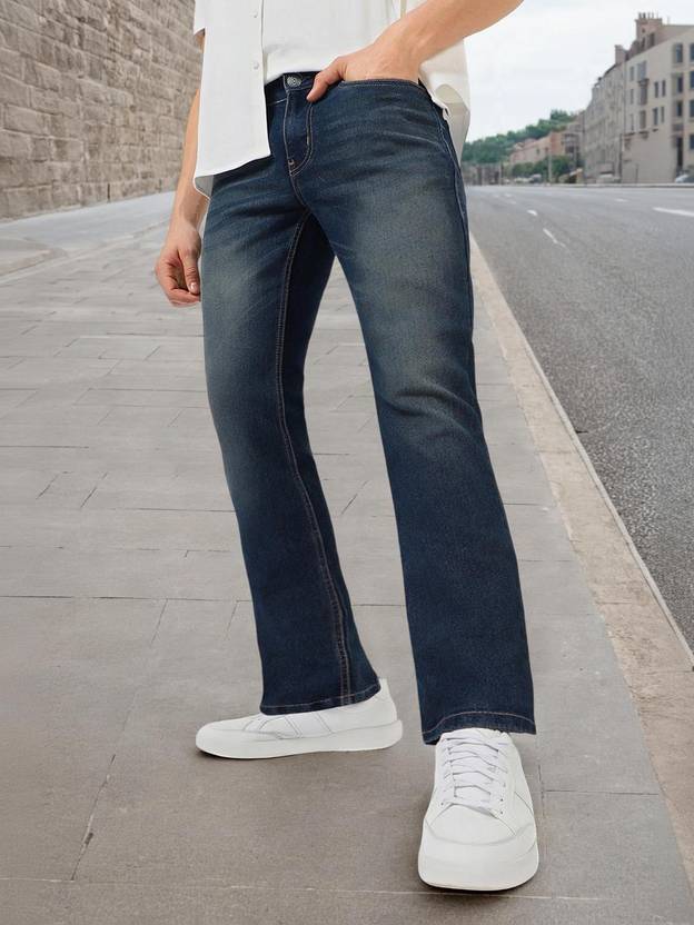 Urbano Fashion Men Boot-Leg Mid Rise Blue Jeans