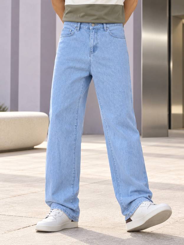 GARTEEN Men Loose Fit Mid Rise Light Blue Jeans