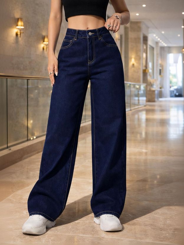 flying girls Women Relaxed Fit High Rise Grey Jeans - Image 9