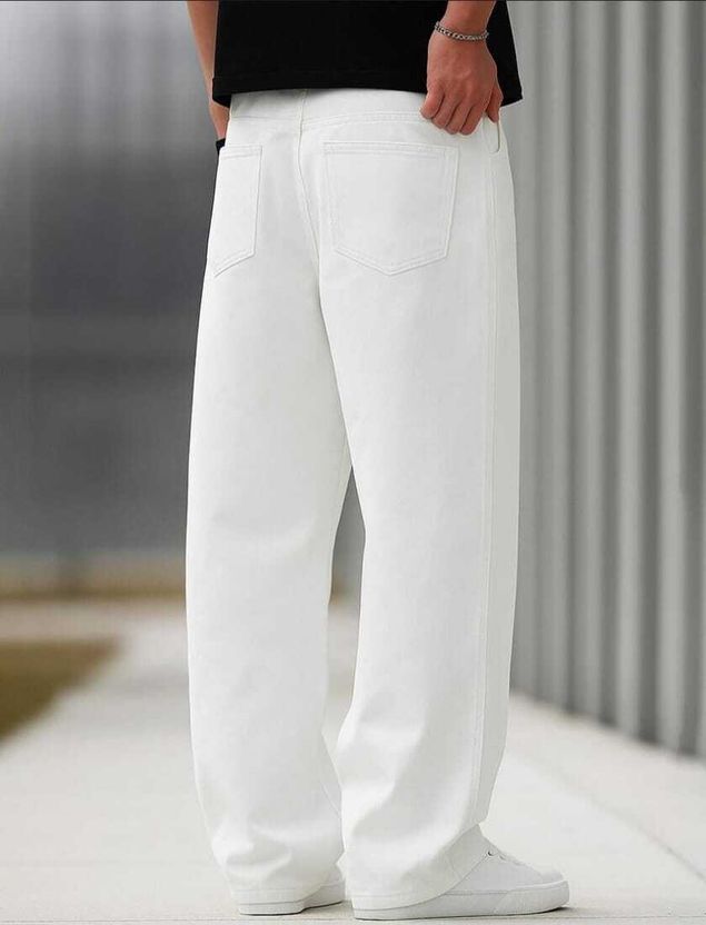 wearworld Men White Loose Fit Mid Rise Jeans - Image 2