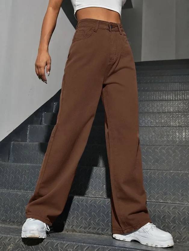PINKLIT Flared Women Brown Jeans