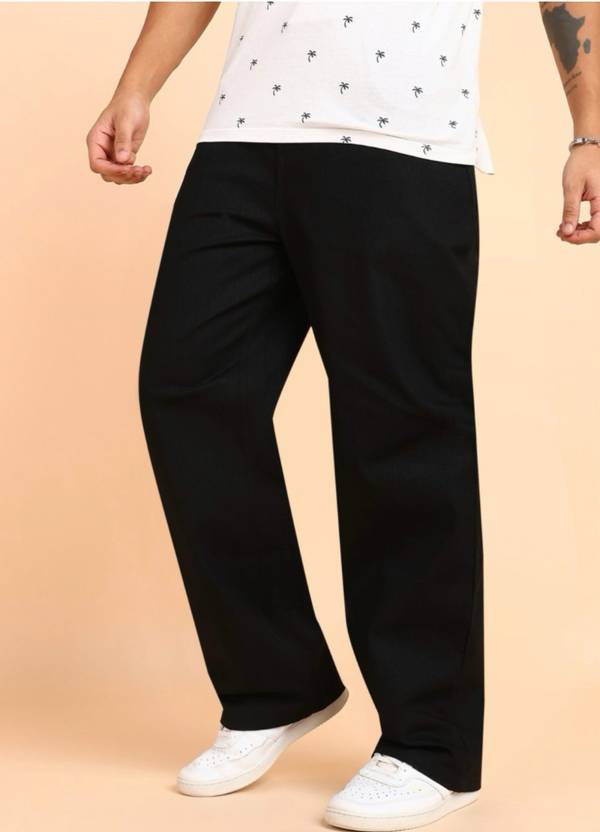 Zaba Denim Men Loose Fit Mid Rise Black Jeans