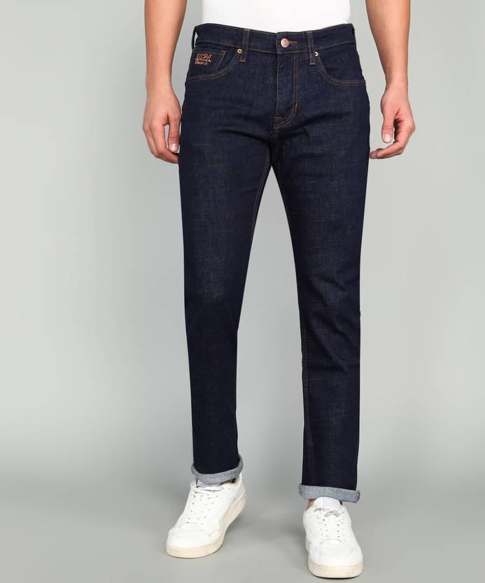 U.S. POLO ASSN. Men Slim Mid Rise Blue Jeans