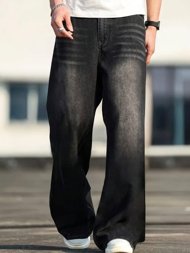 BOLD Men Baggy Fit Mid Rise Light Blue Jeans - Image 10