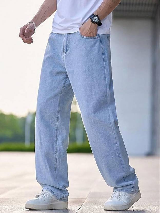 AngelFab Loose Fit Men Blue Jeans