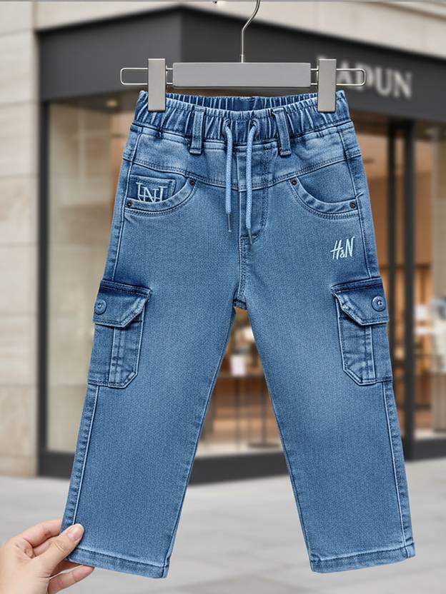JFR Boys Jogger Fit Low Rise Blue Jeans