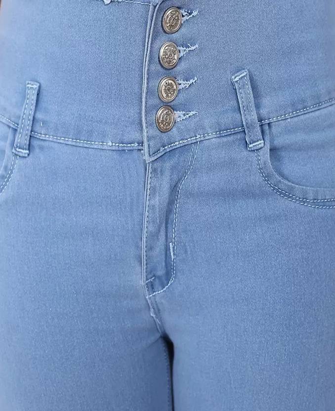 Women Skinny Mid Rise Black Jeans