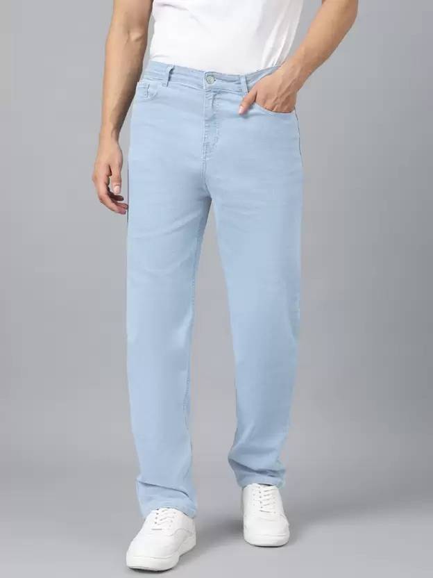 linaria Men Loose Fit Mid Rise Light Blue Jeans