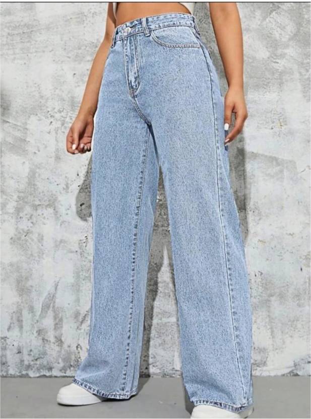 FOREVER MINE Wide Leg Women Light Blue Jeans