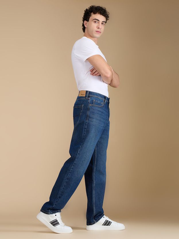 Pepe Jeans Men Relaxed Fit Mid Rise Blue Jeans - Image 3