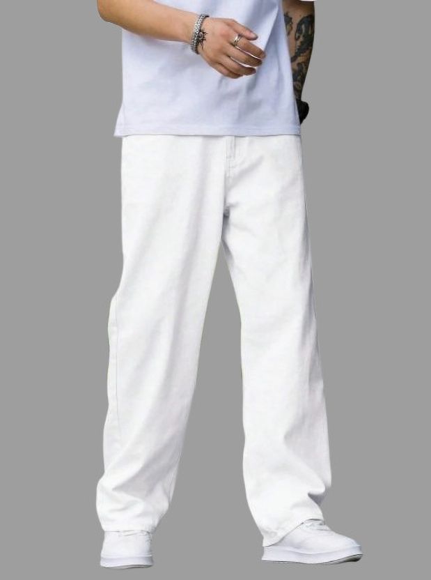 WAYKING Men Beige Loose Fit Mid Rise Jeans - Image 7