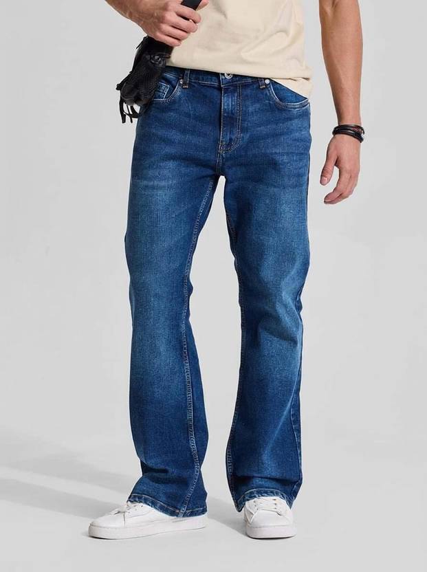 Snitch Boot-Leg Men Dark Blue Jeans