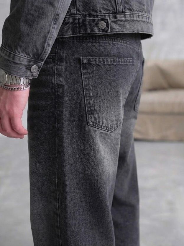 Yagan Men Baggy Fit Mid Rise Black Jeans - Image 4