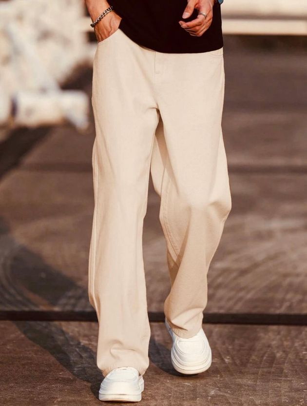 DASHING FIT Men Beige Mid Rise Jeans - Image 3