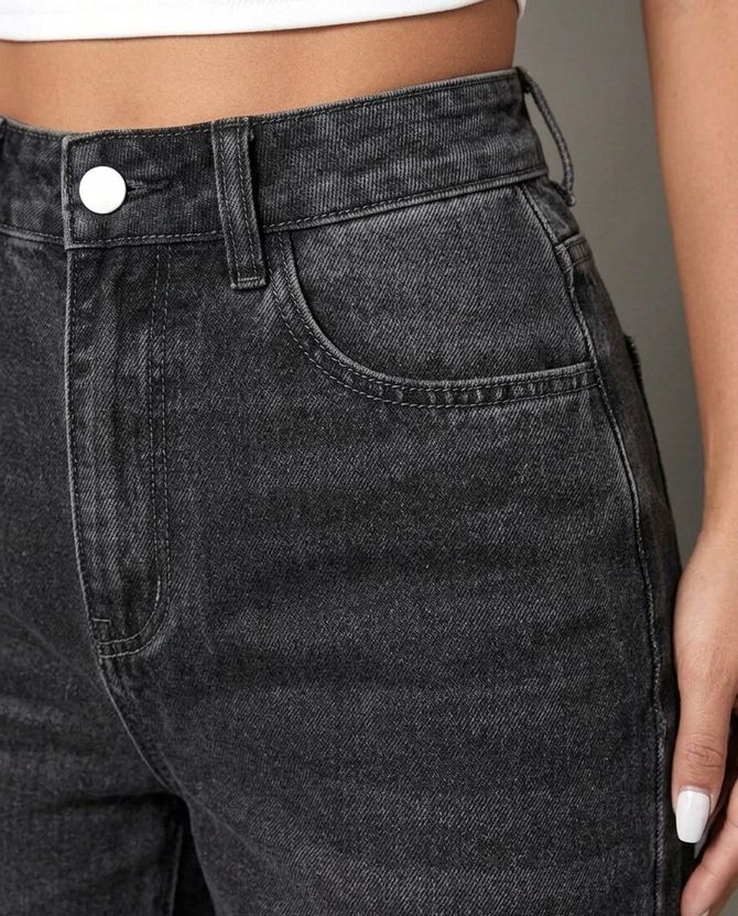 FLIKO Women Relaxed Fit High Rise Black Jeans - Image 5