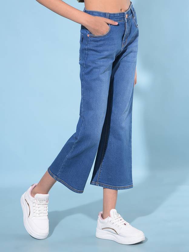 CRIMSOUNE CLUB Girls Boot-Leg Mid Rise Blue Jeans