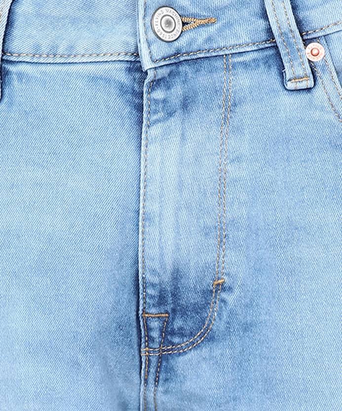 Men Tapered Fit Low Rise Blue Jeans