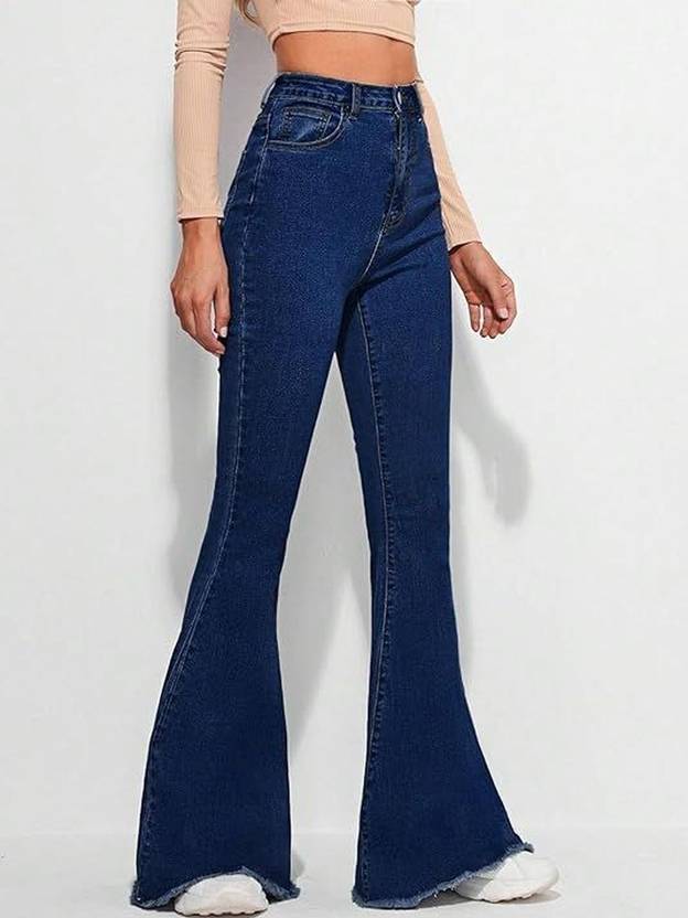 HERE&NOW Women Boot-Leg High Rise Blue Jeans