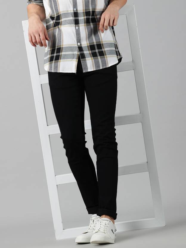 Men Regular Mid Rise Black Jeans