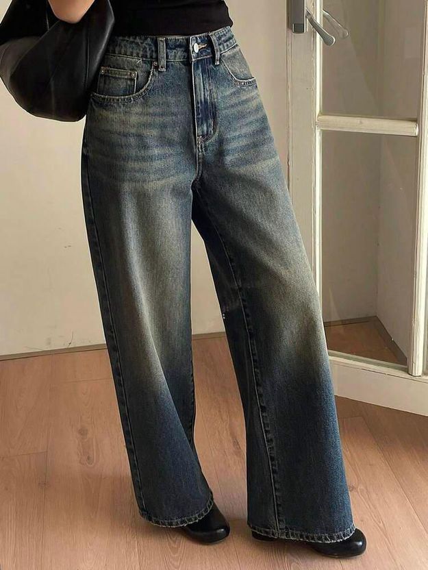 HUNTER & HAYES Women Loose Fit High Rise Blue Jeans - Image 4