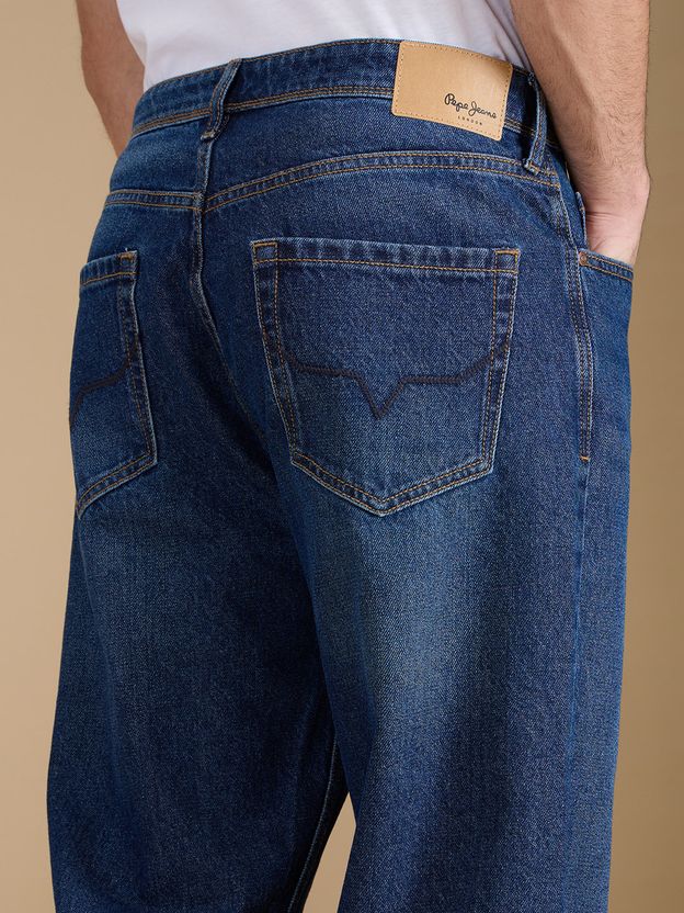 Pepe Jeans Men Relaxed Fit Mid Rise Blue Jeans - Image 4