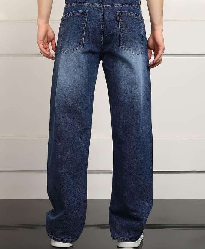 DENWOX Men Straight Fit Mid Rise Dark Blue Jeans - Image 2