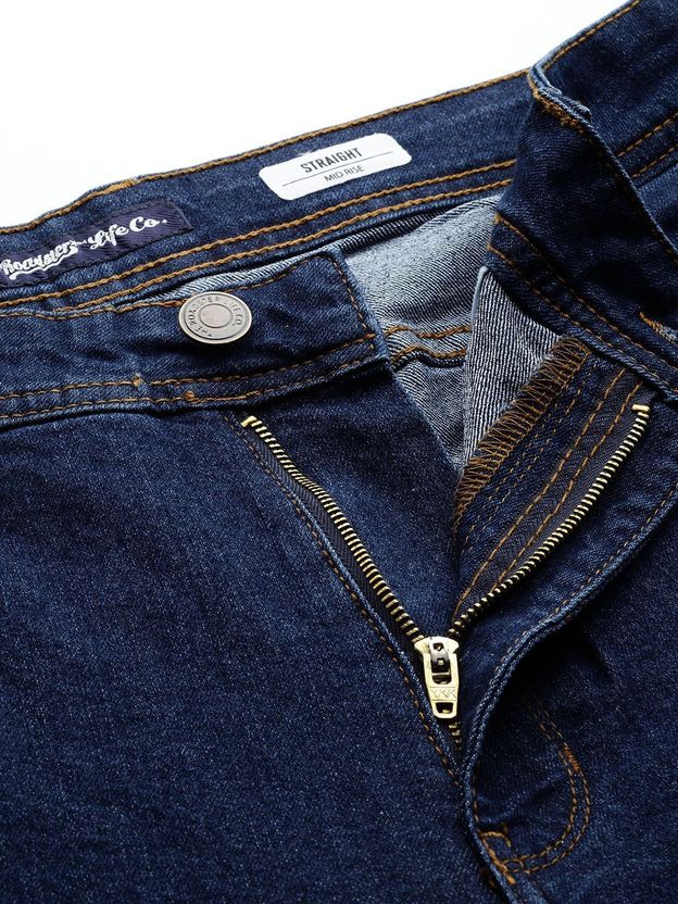 Roadster Men Straight Fit Mid Rise Blue Jeans - Image 4