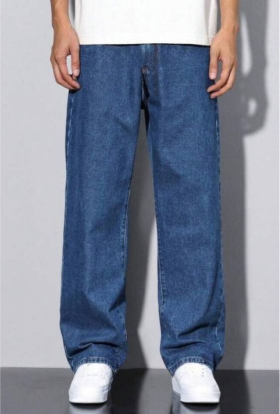 Maahit Men Loose Fit Mid Rise Dark Blue Jeans