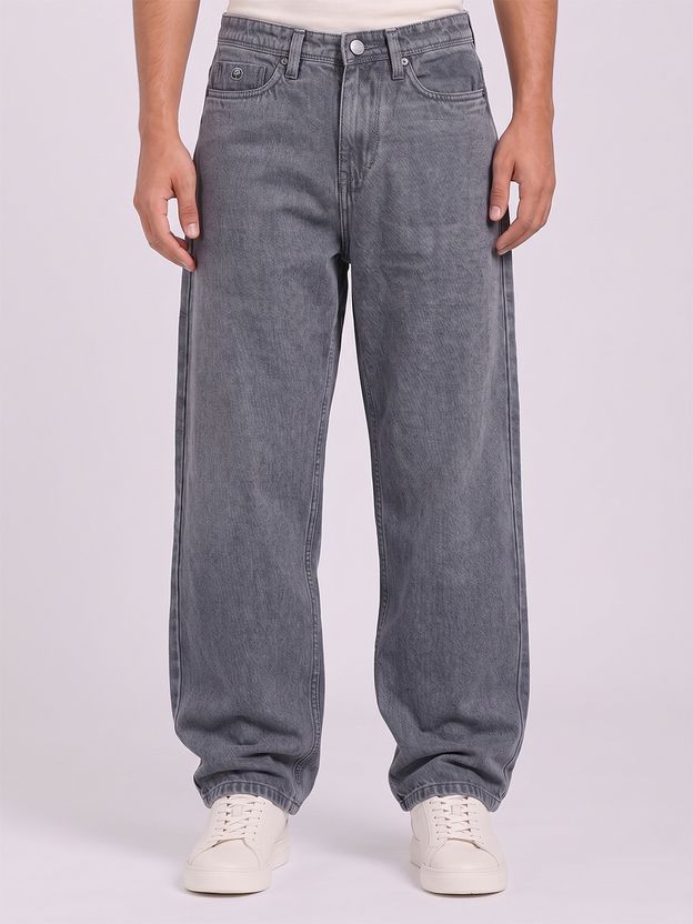 Thunder Jeans Men Baggy Fit Mid Rise Grey Jeans - Image 2