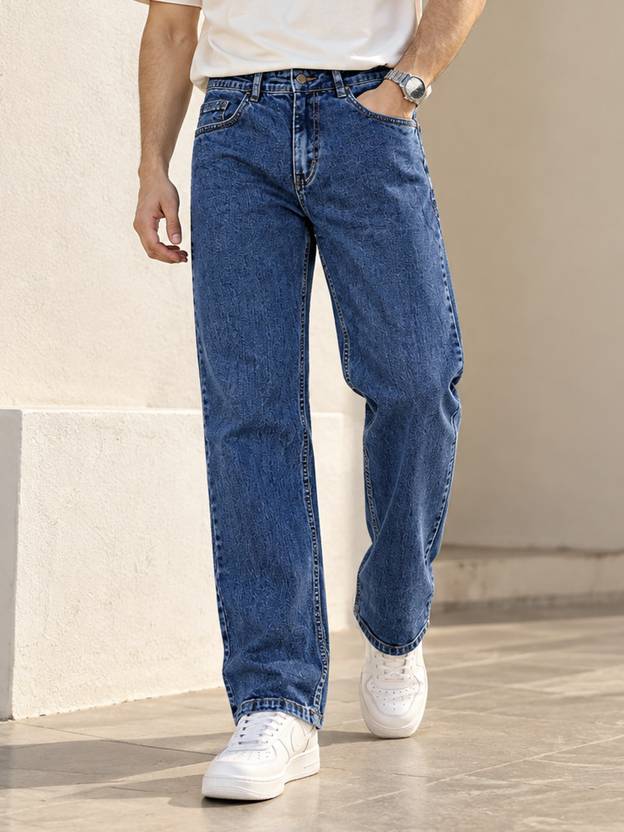 Zush Men Regular Mid Rise Dark Blue Jeans