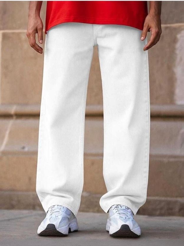wearworld Men White Loose Fit Mid Rise Jeans - Image 5
