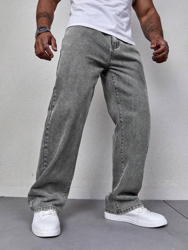 DENIM LOOK Men Loose Fit Mid Rise Grey Jeans