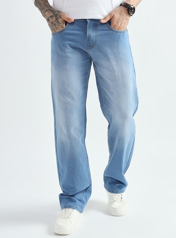 BOLD Men Baggy Fit Mid Rise Light Blue Jeans - Image 8