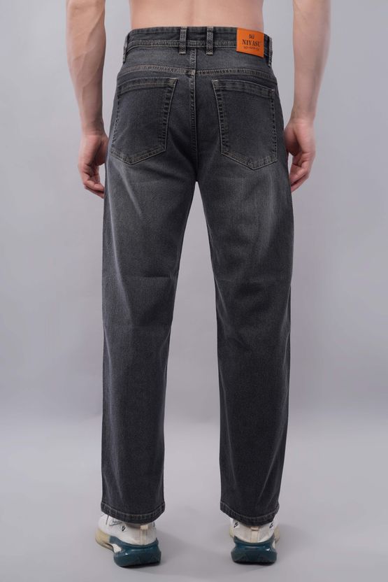NIVASU Men Straight Fit Mid Rise Grey Jeans - Image 2