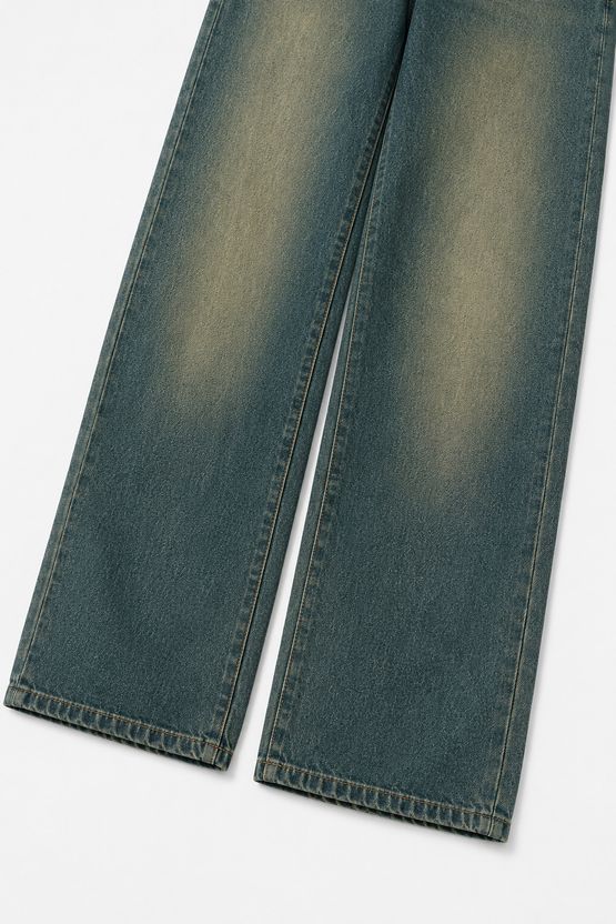 sanedi Men Baggy Fit High Rise Light Green Jeans - Image 5