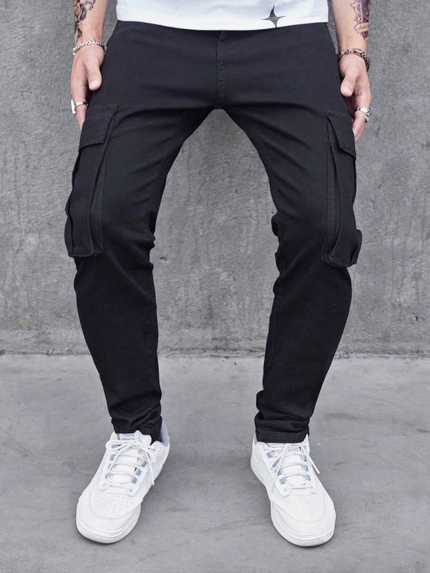 Masterly Weft Regular Men Black Jeans
