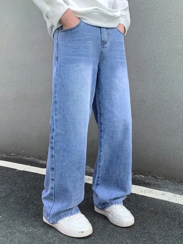 MERRYNX Men Straight Fit Mid Rise Light Blue Jeans - Image 3