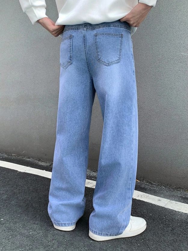 MERRYNX Men Straight Fit Mid Rise Light Blue Jeans - Image 2