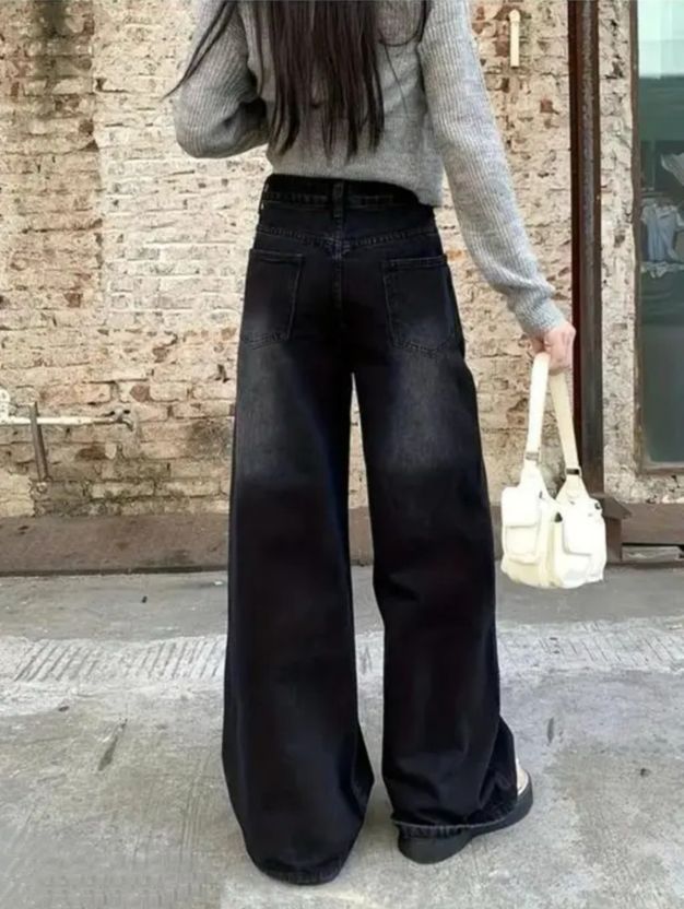 ZOVYA Baggy Fit Mid Rise Black Jeans - Image 2