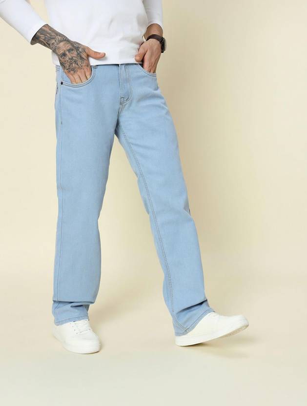 DENIM LOOK Men Loose Fit Mid Rise Light Blue Jeans