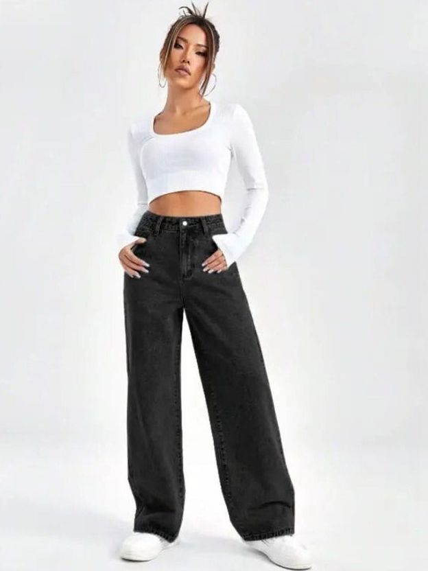 HUNTER & HAYES Women Loose Fit High Rise Blue Jeans - Image 8