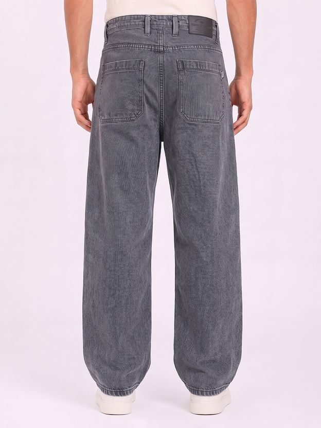 Thunder Jeans Men Baggy Fit Mid Rise Grey Jeans - Image 3