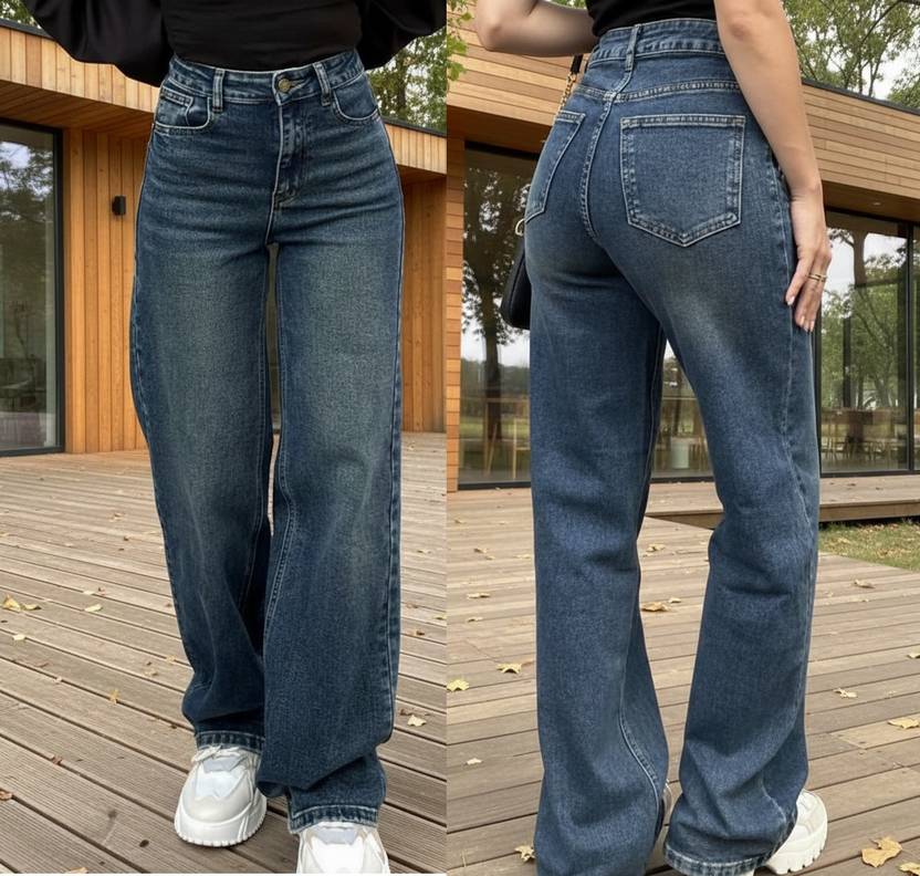 R.Code by The Roadster Life Co. Wide Leg Women Blue Jeans