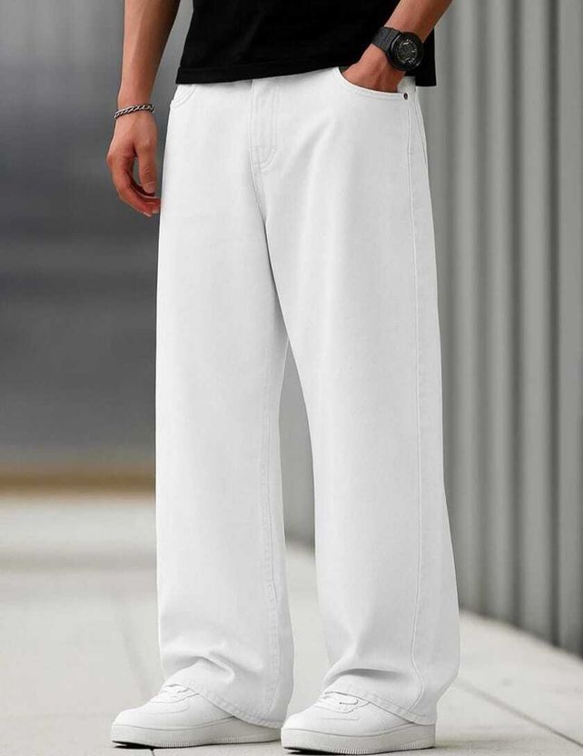 wearworld Men White Loose Fit Mid Rise Jeans - Image 4