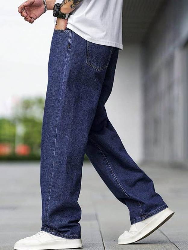 MaverIQ Men Relaxed Fit High Rise Blue Jeans
