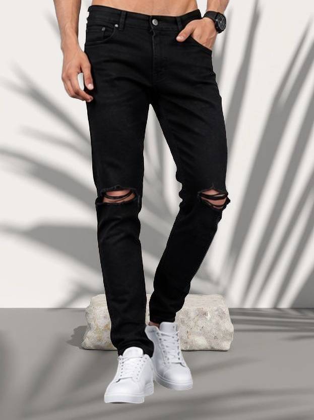 RusticBlooms Men Regular Mid Rise Black Jeans