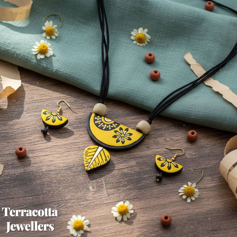 seraphaire Terracotta Yellow Jewel Set